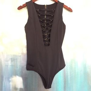 Laced Deep V Jumpsuit